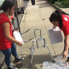 OT students putting together equipment