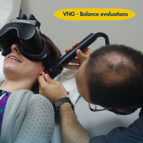 Videonystagmography with patient