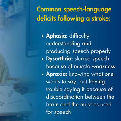 speech-language deficits after a stroke