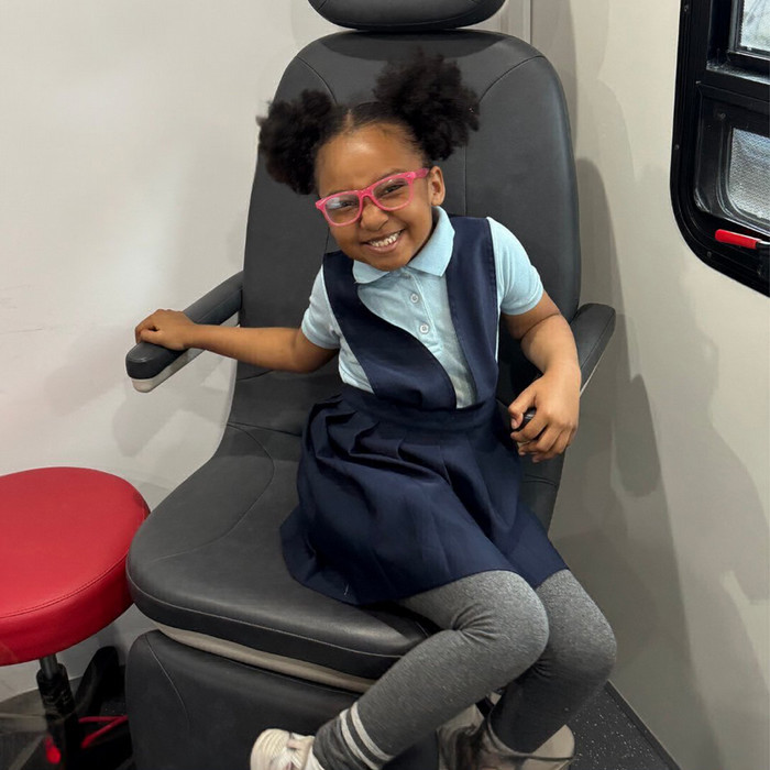 child wearing glasses