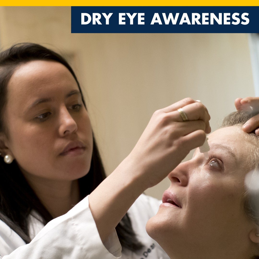 OD putting eye drops in patient's eye