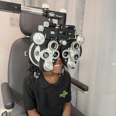 child getting an eye exam