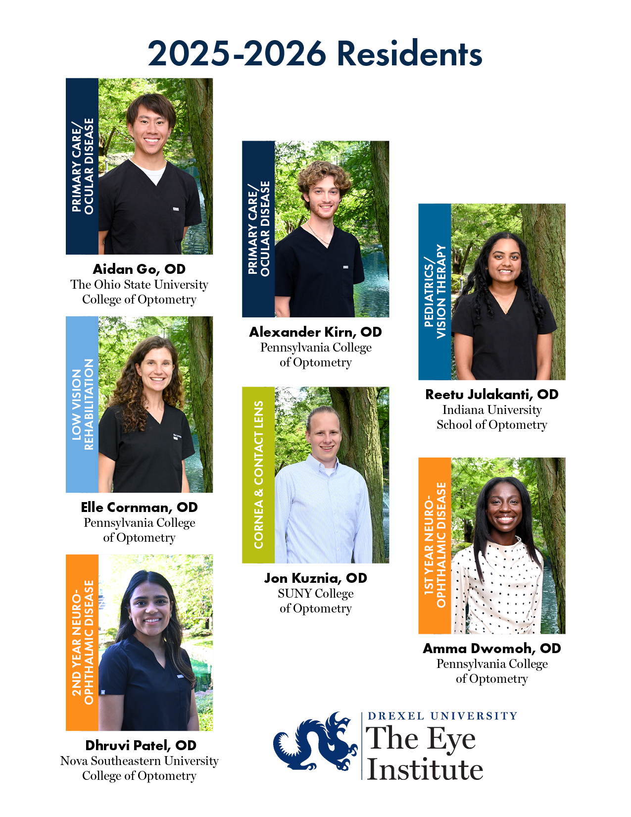 photo list headshot of our 2025-2026 residents