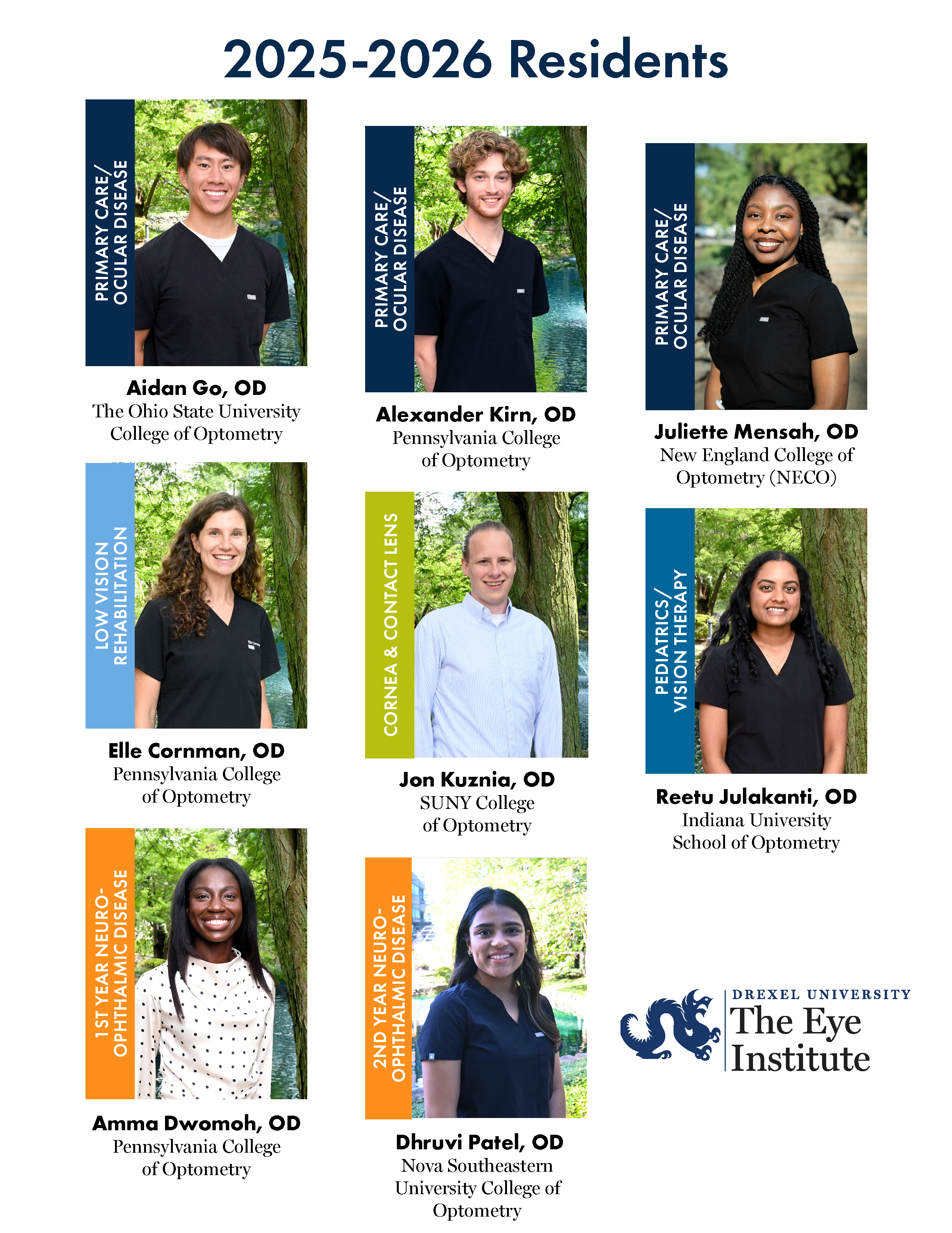 photo list headshot of our 2025-2026 residents