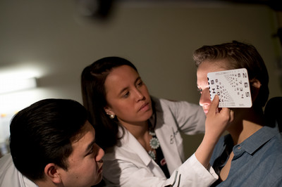 Female patient examined in lab