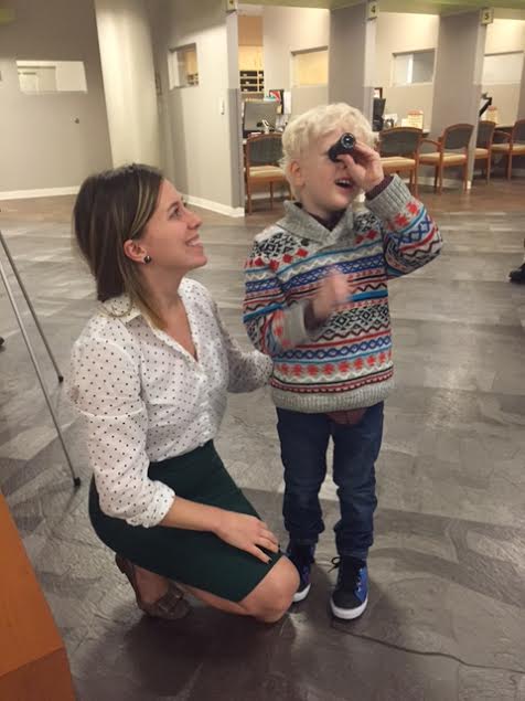 Dr. Kenney with albino patient at TEI