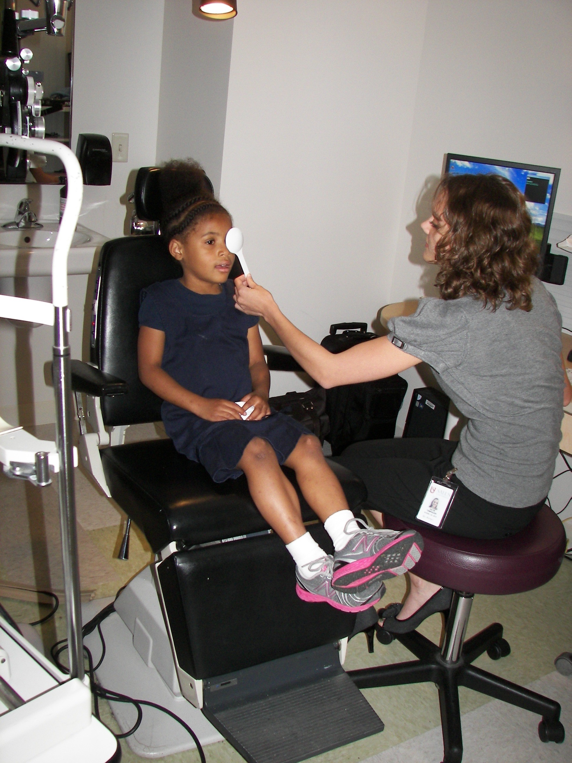 TEI eye exam for child by OD student