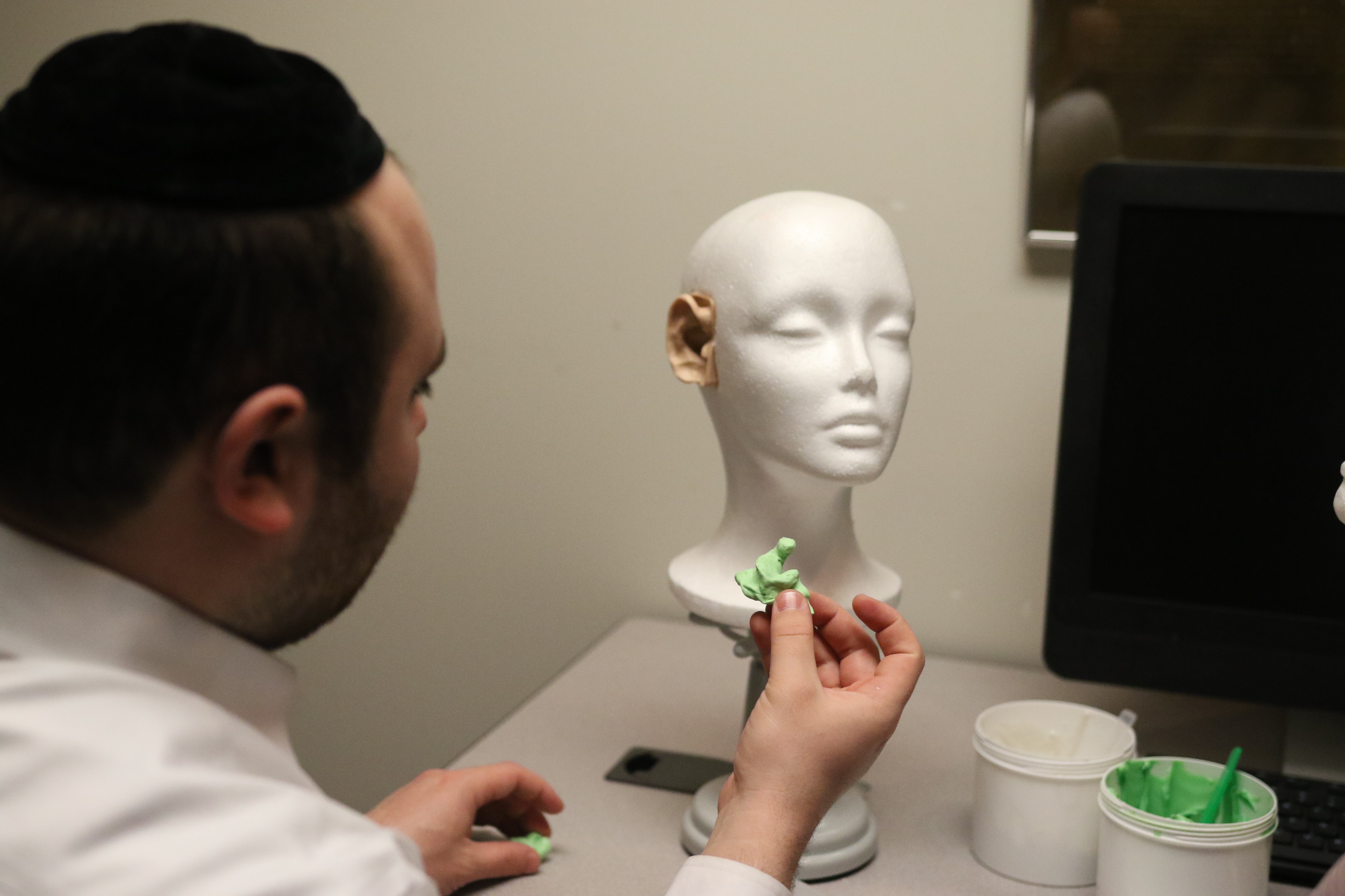 Making ear molds in the lab pic2