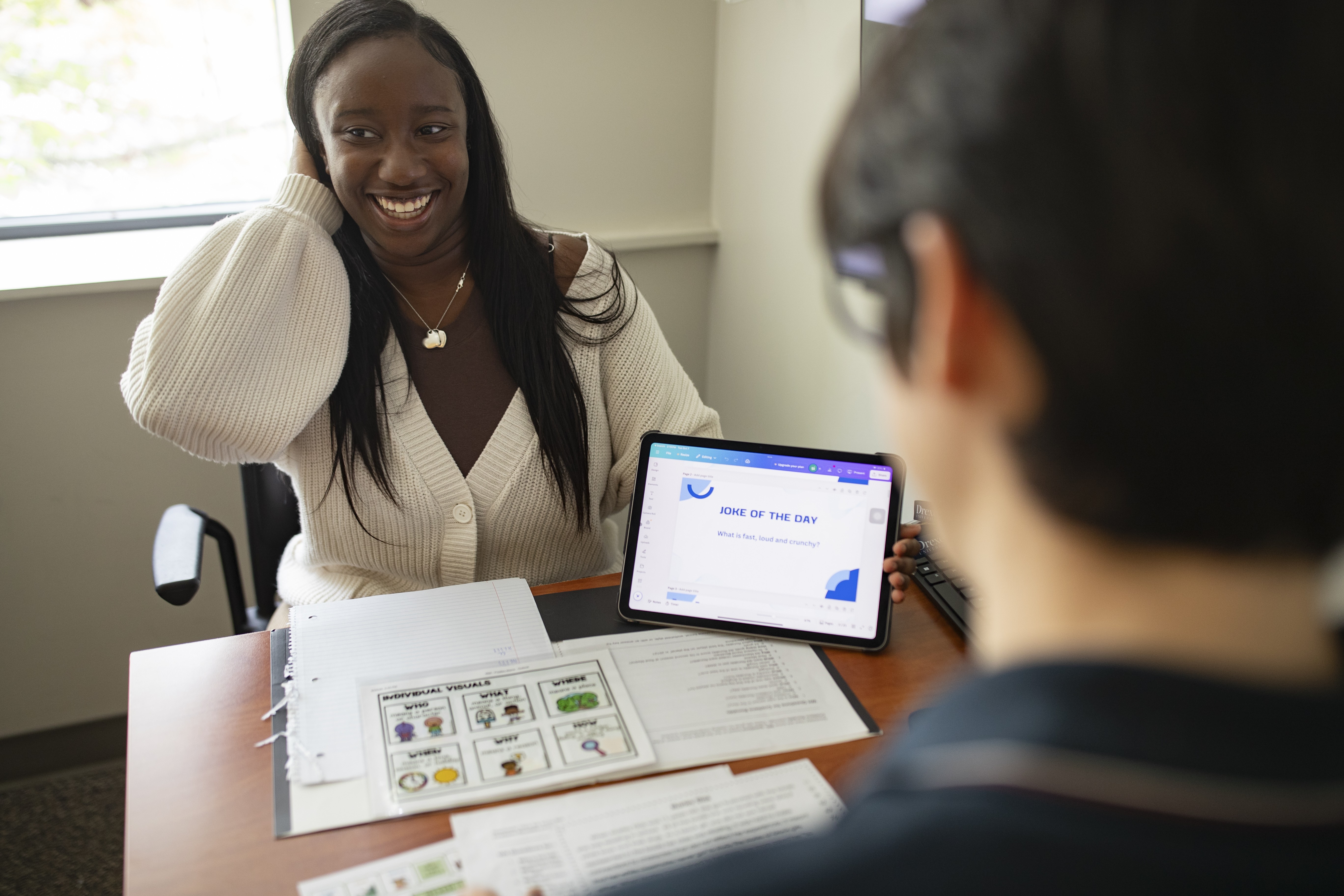 SLP student with client pic1